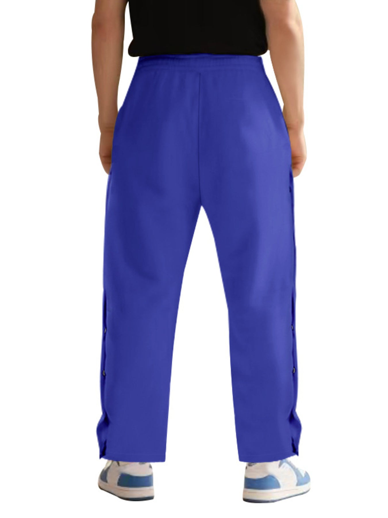 Men's Full Size Loose Fit Side Snap Button Track Pants Plus Size