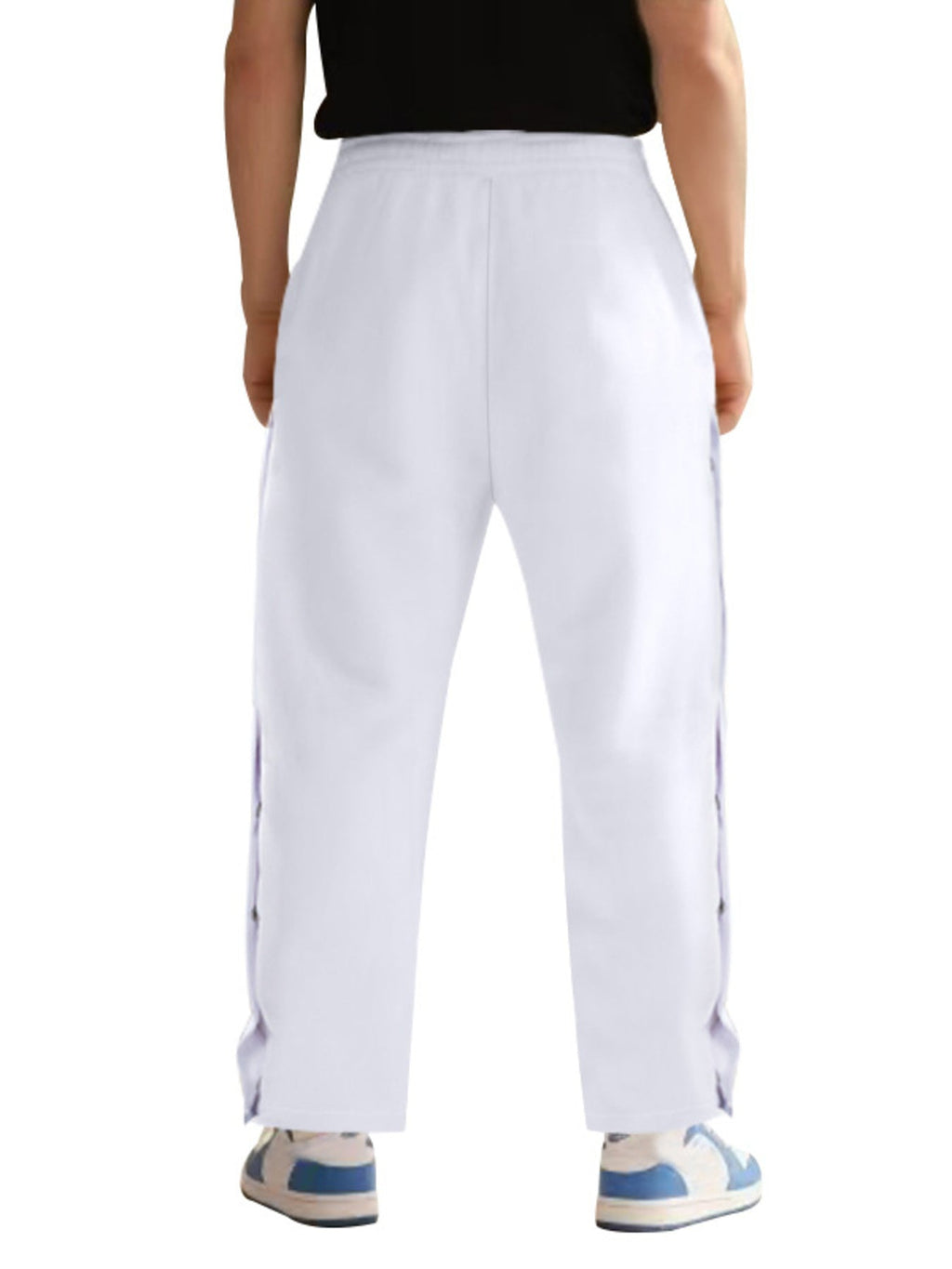 Men's Full Size Loose Fit Side Snap Button Track Pants Plus Size