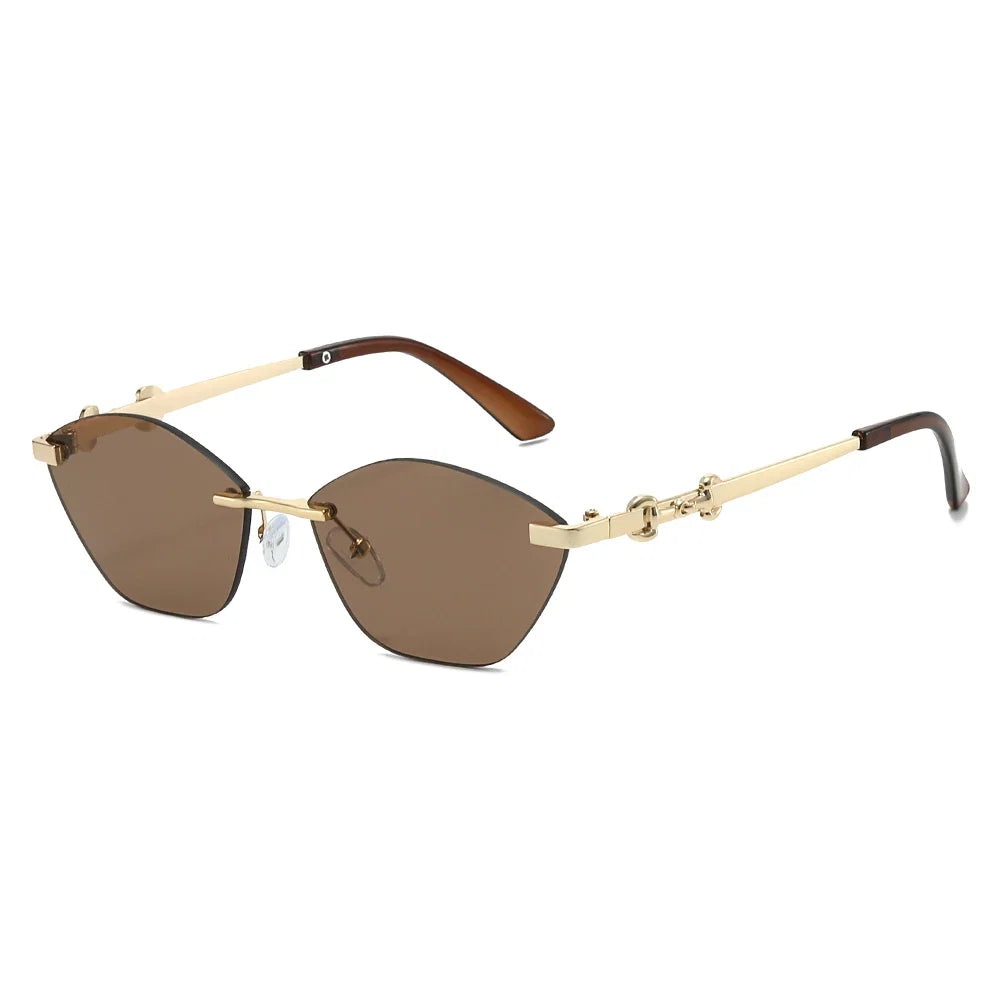 2026 Rimless Sunglasses for Men with Metal Chain Detail | Niche High-End UV Protection Shades