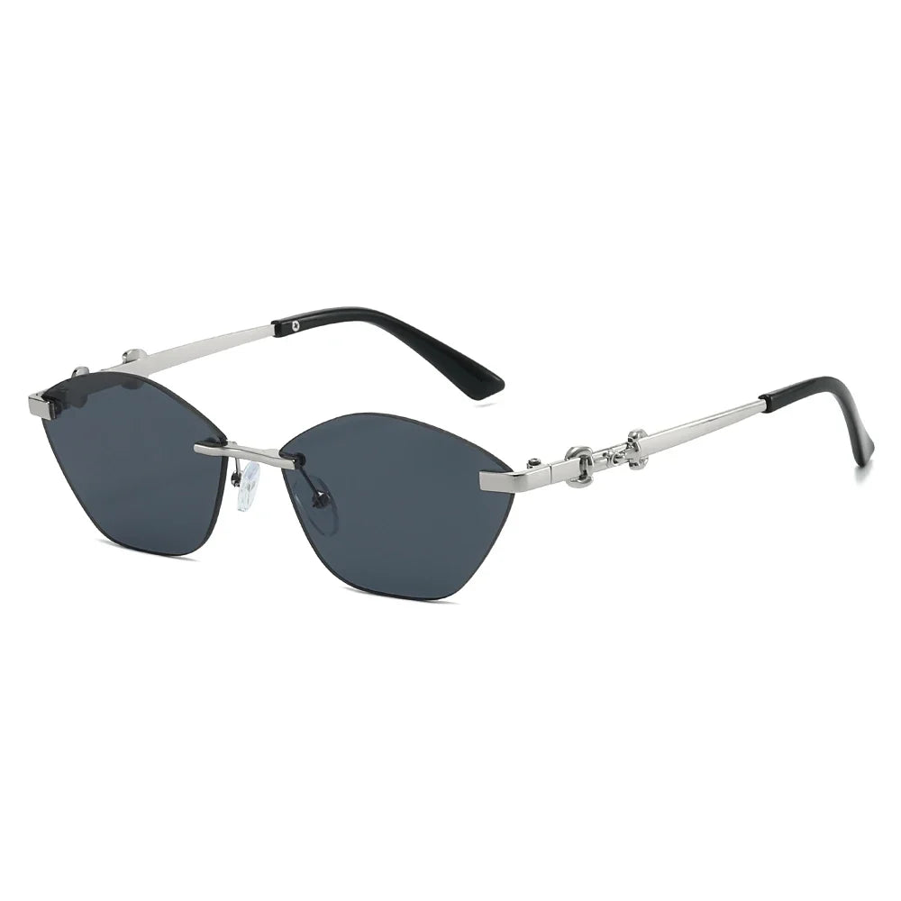 2026 Rimless Sunglasses for Men with Metal Chain Detail | Niche High-End UV Protection Shades