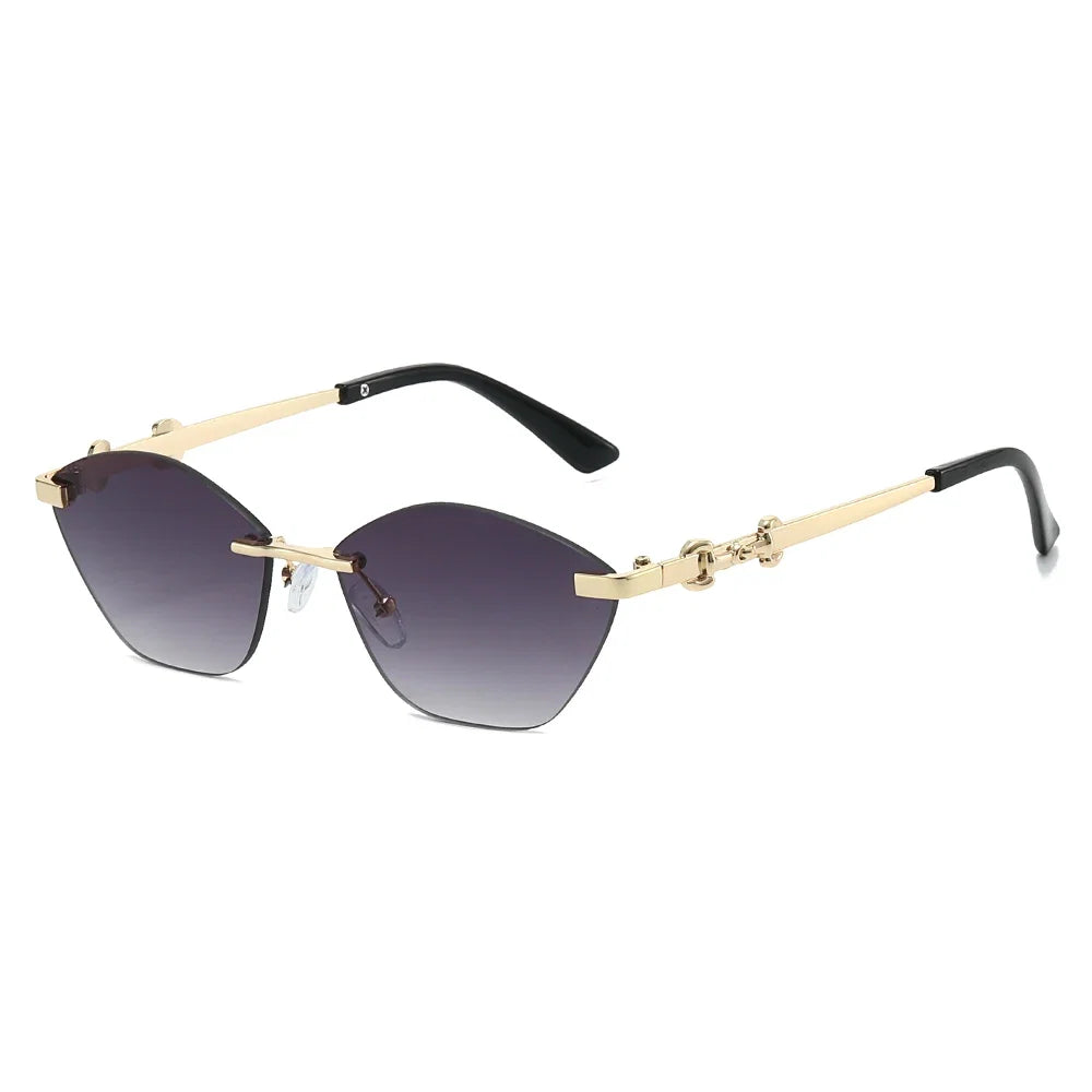 2026 Rimless Sunglasses for Men with Metal Chain Detail | Niche High-End UV Protection Shades