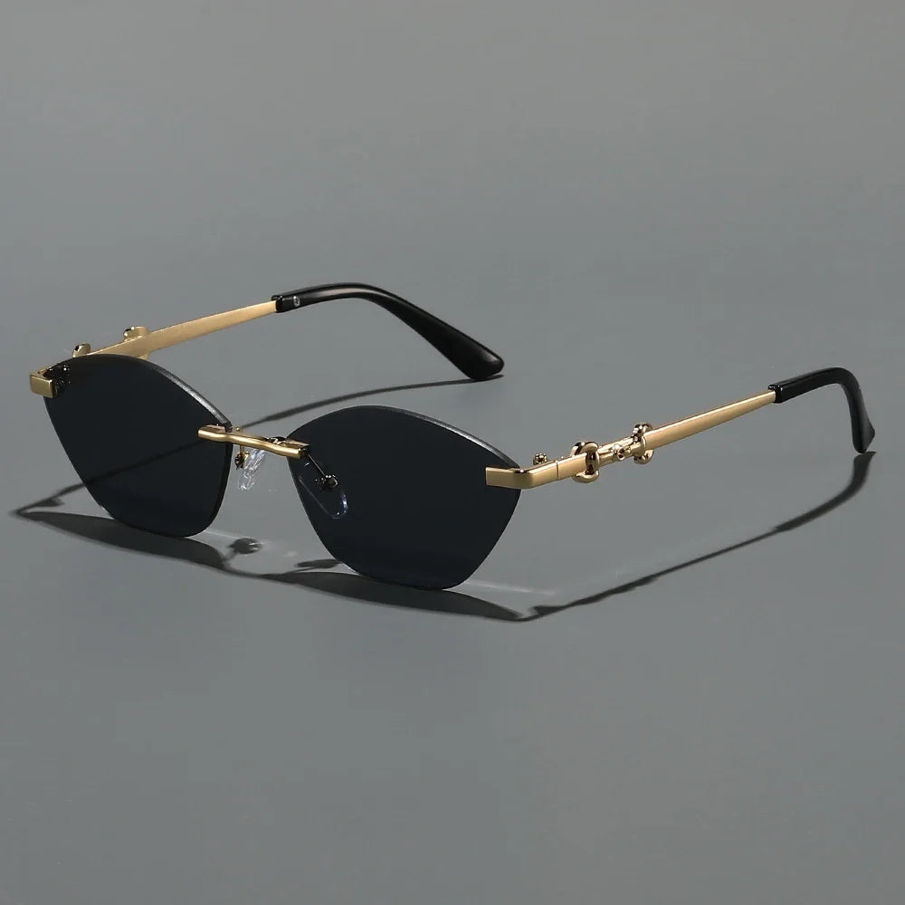 2026 Rimless Sunglasses for Men with Metal Chain Detail | Niche High-End UV Protection Shades