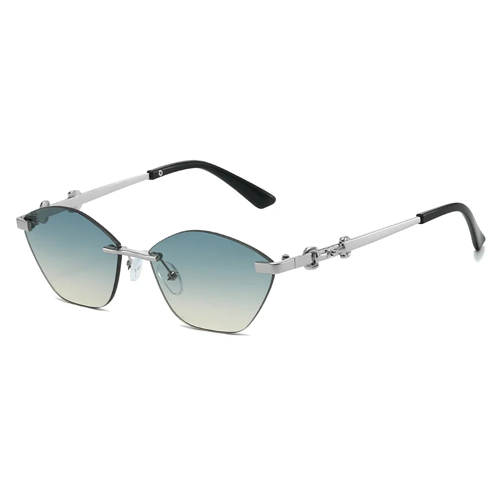 2026 Rimless Sunglasses for Men with Metal Chain Detail | Niche High-End UV Protection Shades