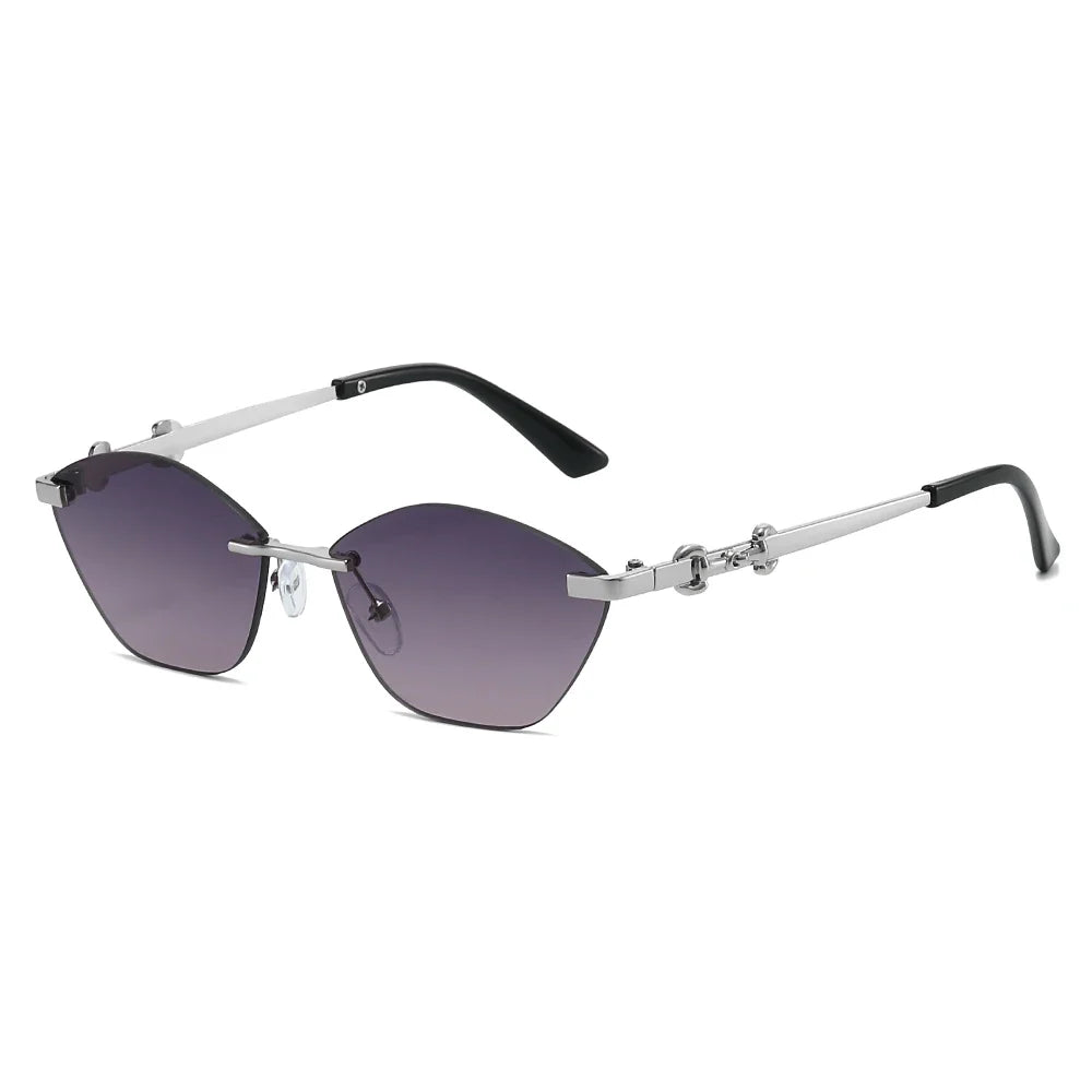 2026 Rimless Sunglasses for Men with Metal Chain Detail | Niche High-End UV Protection Shades