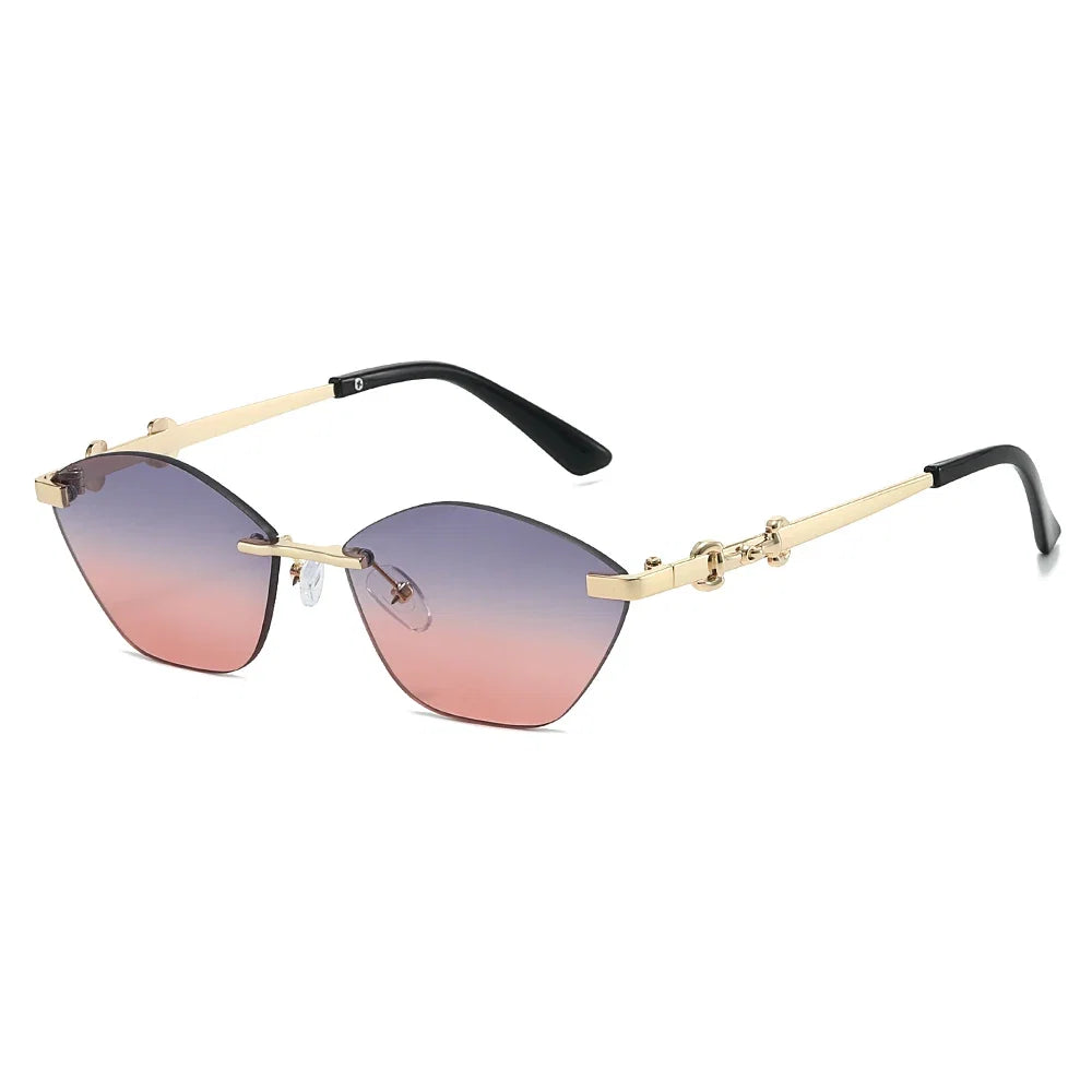 2026 Rimless Sunglasses for Men with Metal Chain Detail | Niche High-End UV Protection Shades