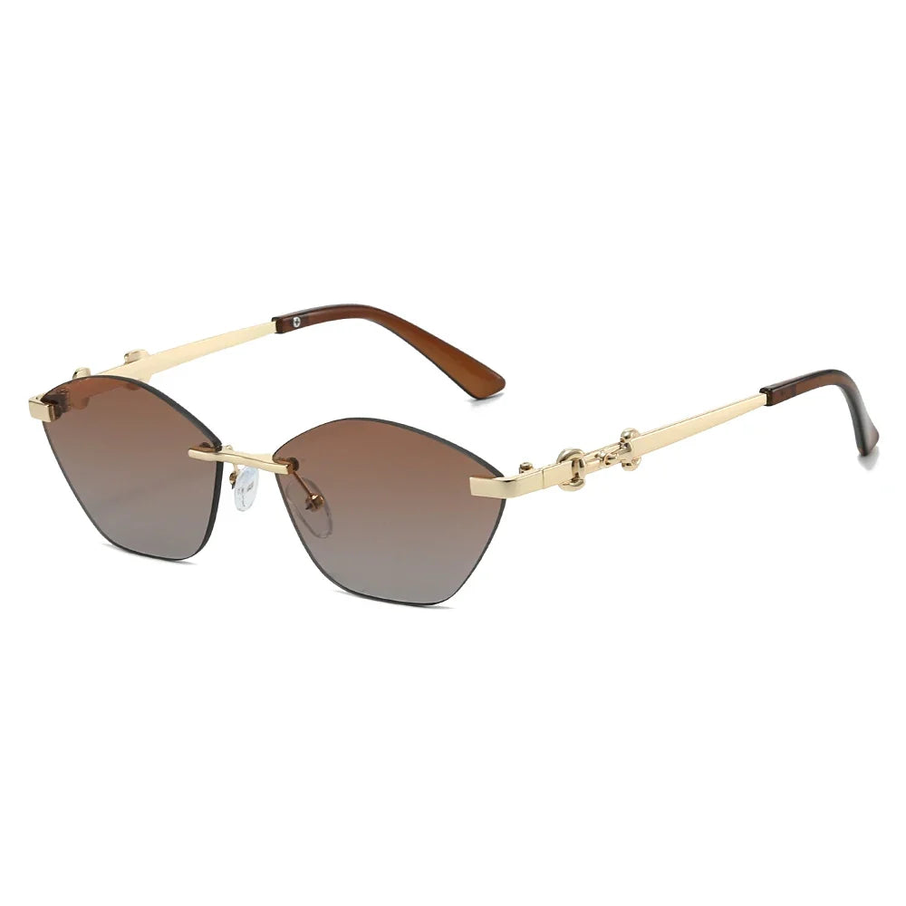 2026 Rimless Sunglasses for Men with Metal Chain Detail | Niche High-End UV Protection Shades