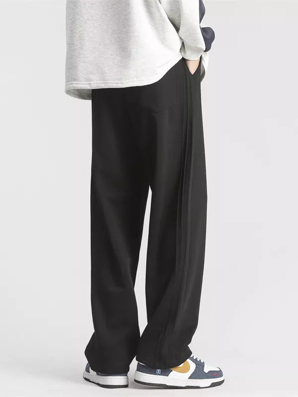 Men's Full Size Casual Loose-Fit Sweatpants with Side Stripes Plus Size