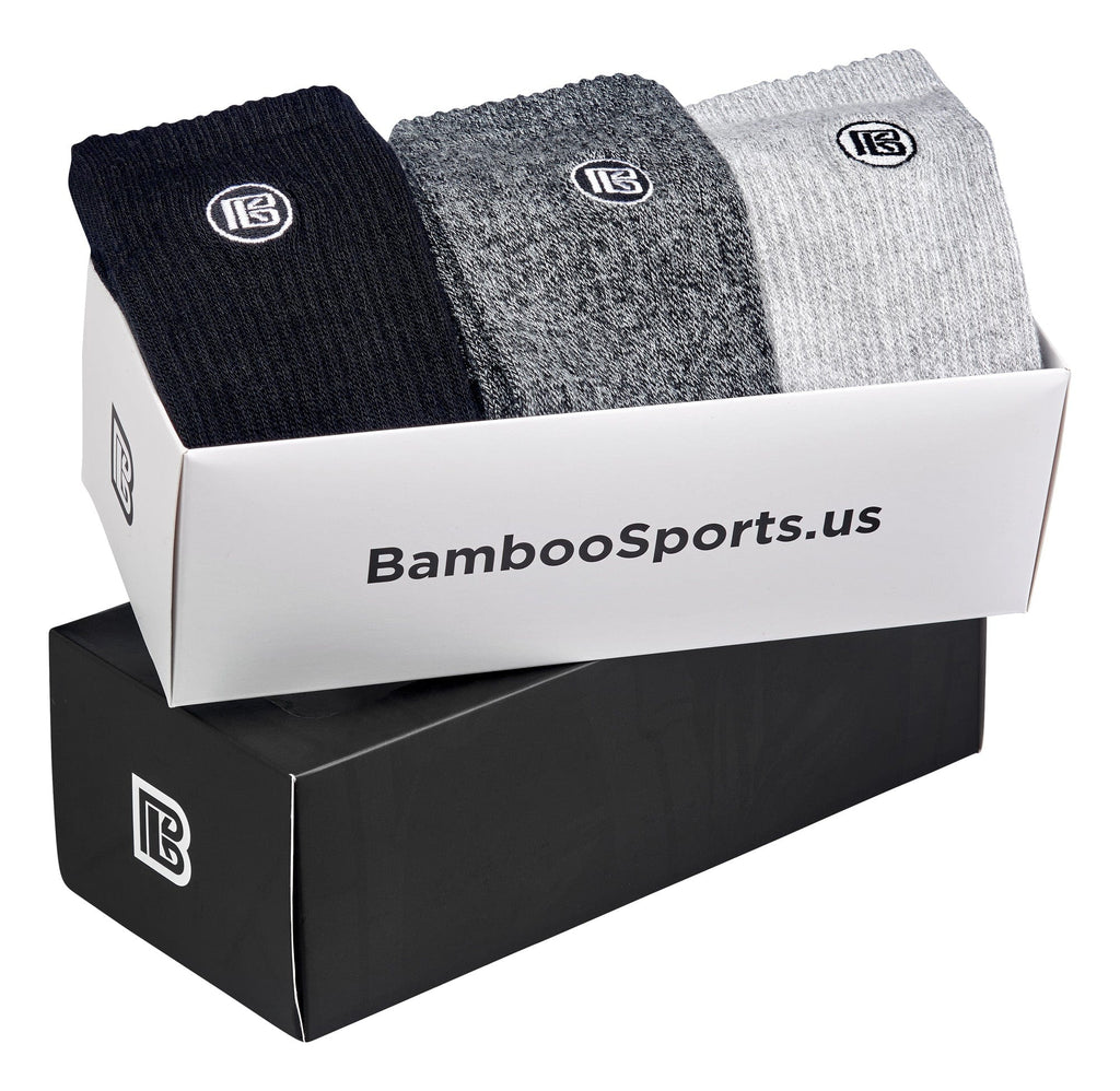 Premium Bamboo Rayon Crew Socks - 3 Pair Gift Box