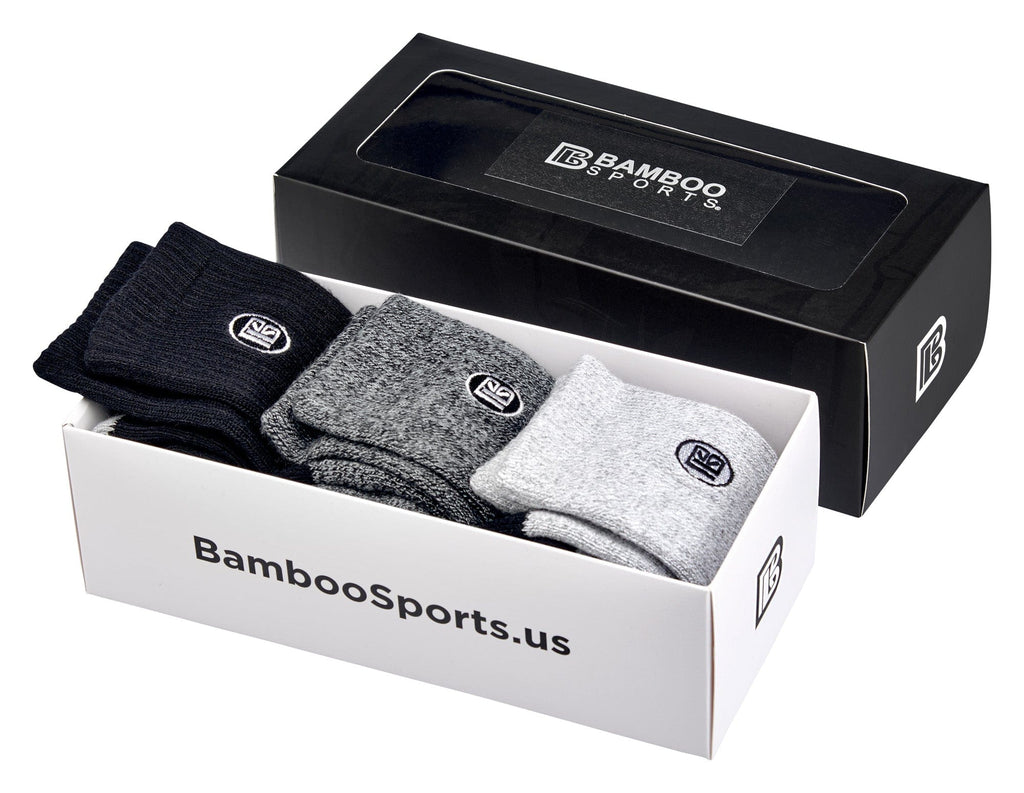 Premium Bamboo Rayon Crew Socks - 3 Pair Gift Box