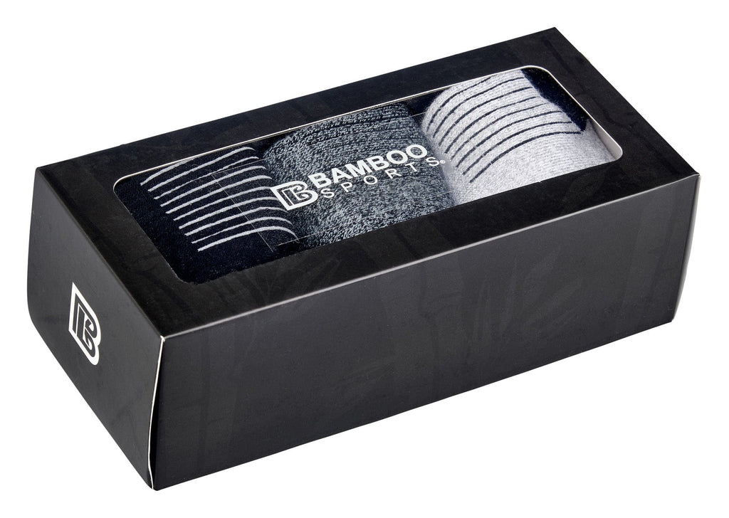 Premium Bamboo Rayon Quarter Crew Socks - 3 Pair Gift Box