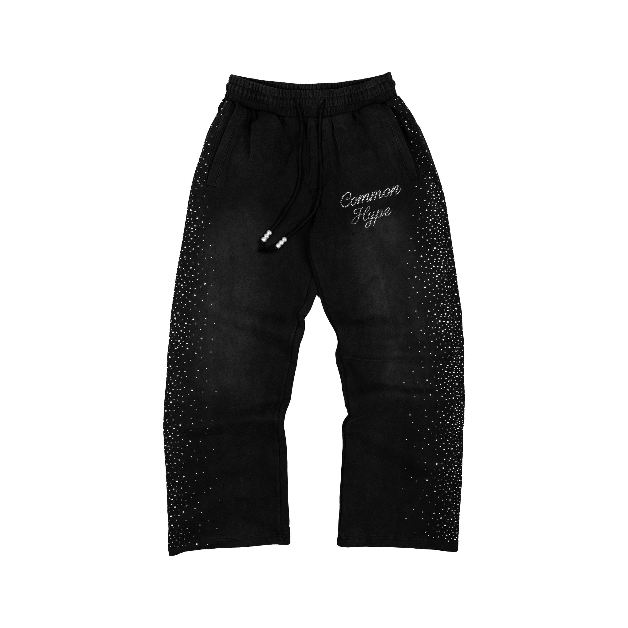 Common Hype Diamanté Sweatpant Washed Black